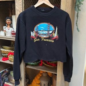 Brandy Melville J. Galt San Francisco California Cropped Crewneck Sweatshirt